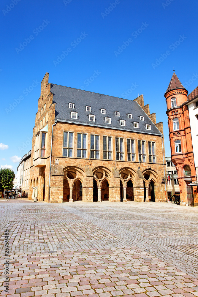 Obraz premium Altes Rathaus auf dem Markt von Minden, Deutschland