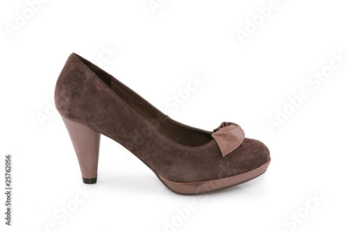 Brown isolated suede shoe