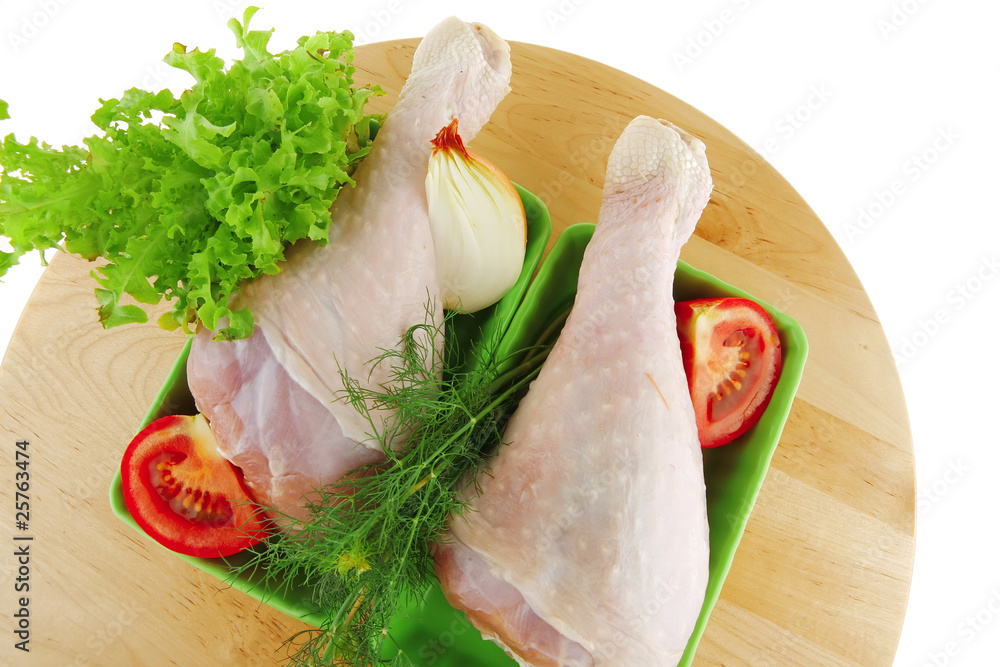 chicken legs on wood