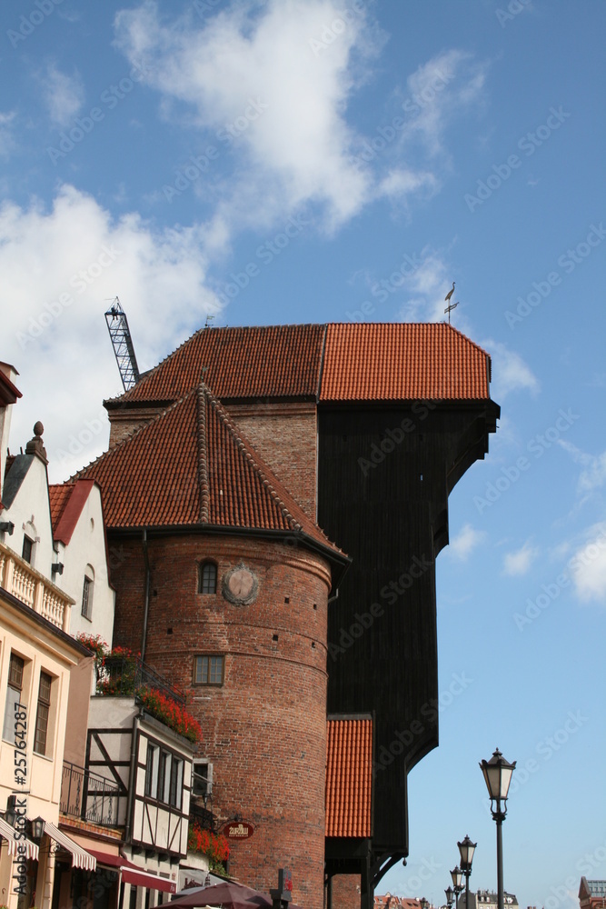Gdansk crane famous landmark in Poland in Eastern Europe