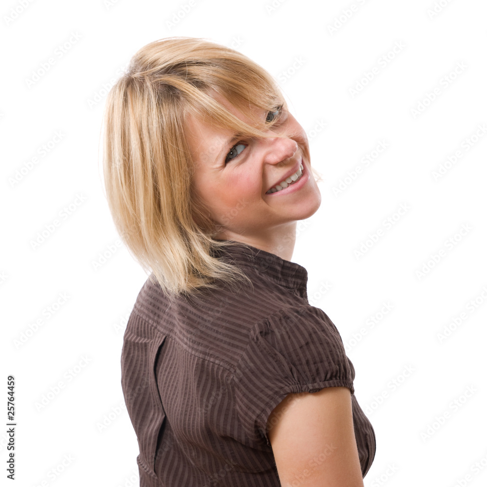 Young smiling woman isolated on white background Young smiling woman isolated on white background