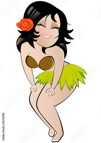 cartoon mädchen hula tanzen spaß