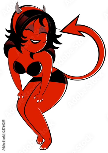 cartoon halloween teufel mädchen