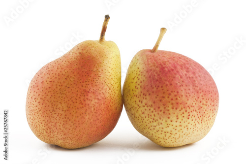 Pears on white background
