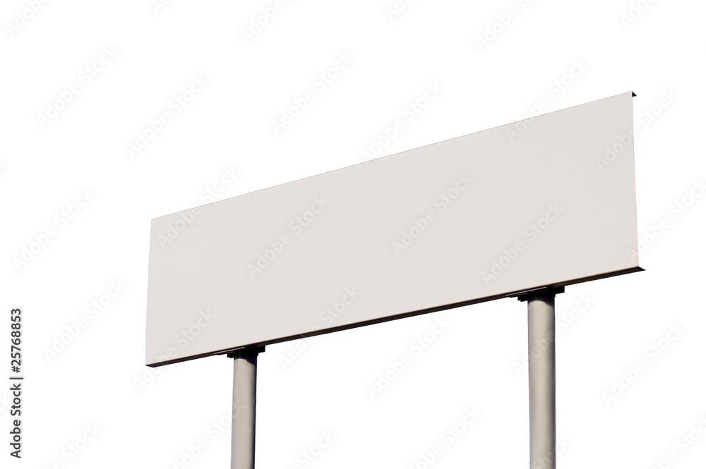 Obraz premium Isolated White Blank Empty Road Sign Without Frame