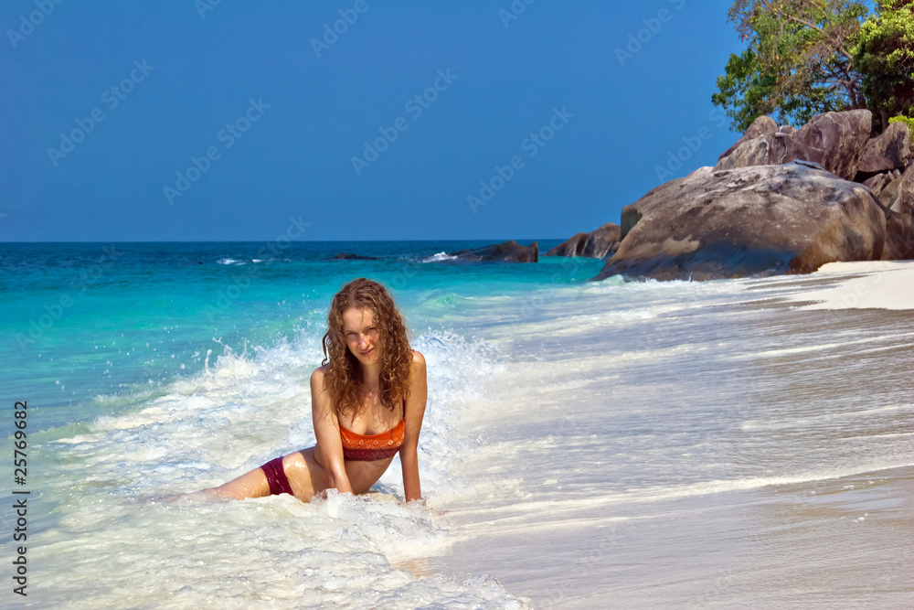 Woman at the tropical beach