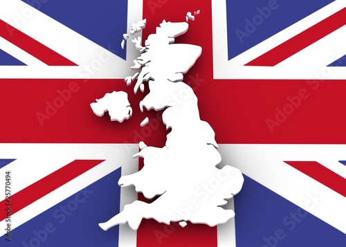 Landkarte von England, Großbritannien mit Flagge