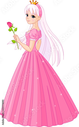Beautiful princess with rose #25771890
