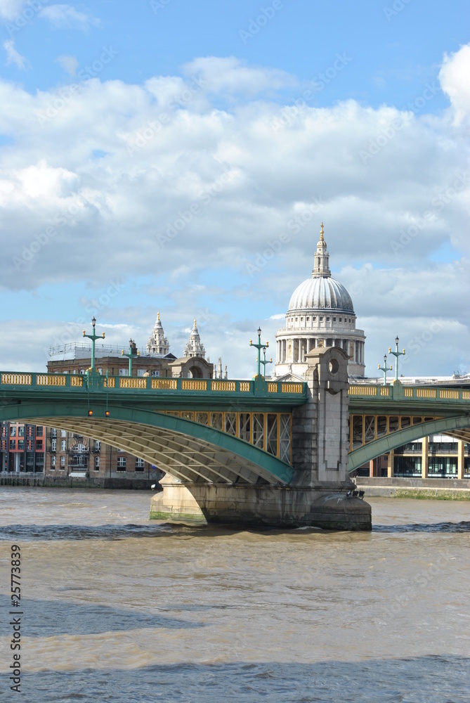 St Paul and Southwark's Bridge, London