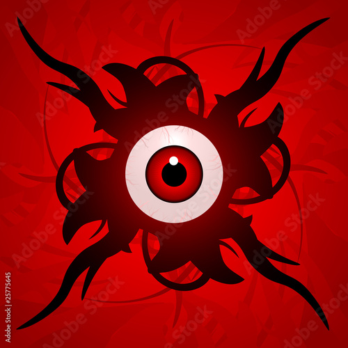 Eyeball with tentacles