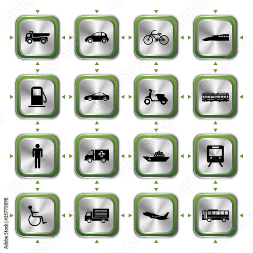 Transportation stylish icons set