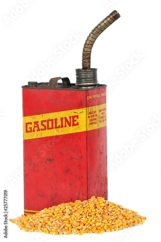 Vintage retro metalic fuel container gasoline or corn ethanol photo