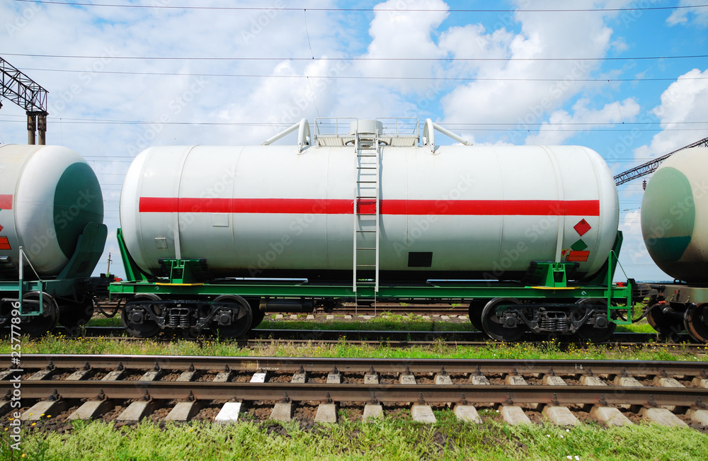 Fototapeta premium Oil transportation in tanks by rail