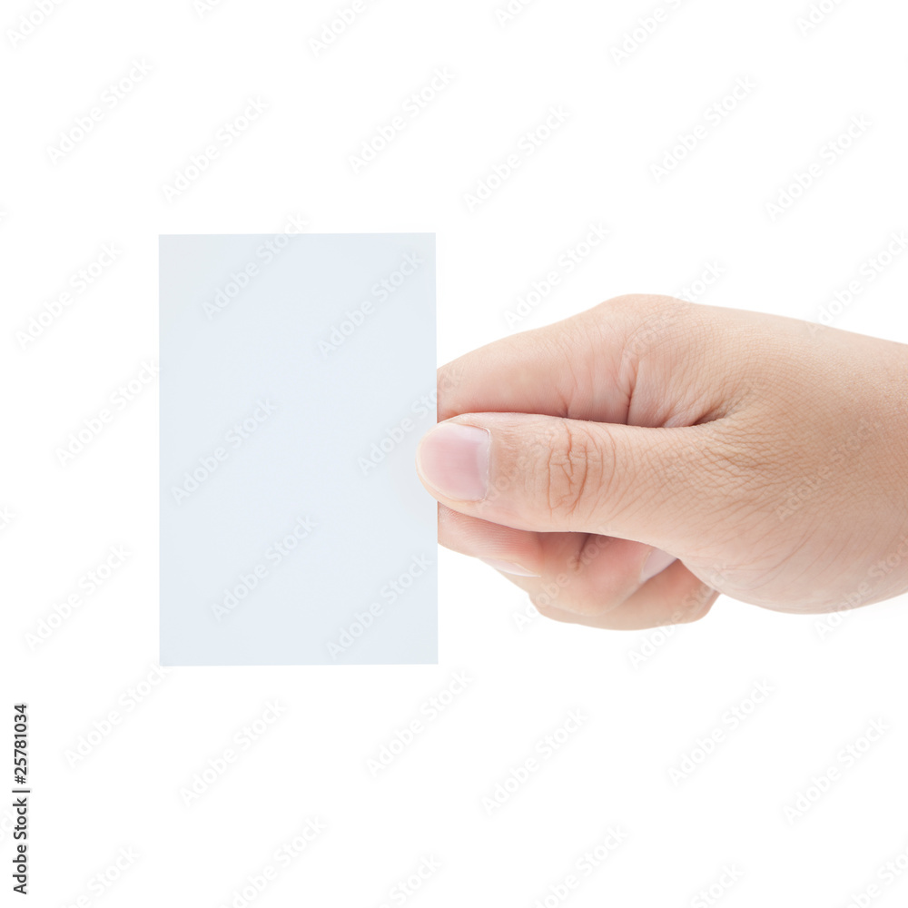 Blank Business Card In Hand Blank Business Card In Hand