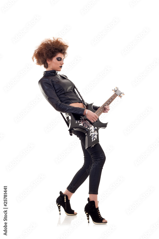 woman with electric guitar