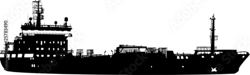 Silhouette of the sea tanker