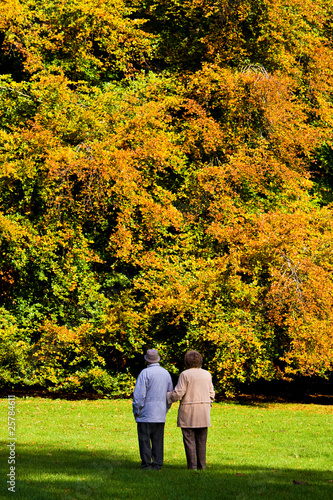 Rentnerpaar Herbstlaub 1