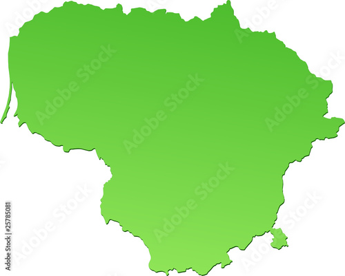 Carte de la Lituanie verte  d  tour   