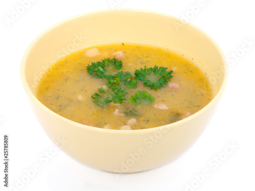 cream soup. on a white background