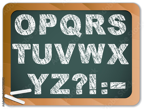 Chalk Alphabet on Blackboard