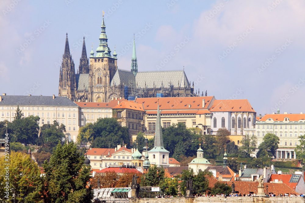 Prague gothic Castle above River Vltava Prague gothic Castle above River Vltava