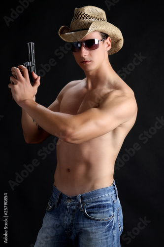 cowboy holding a gun