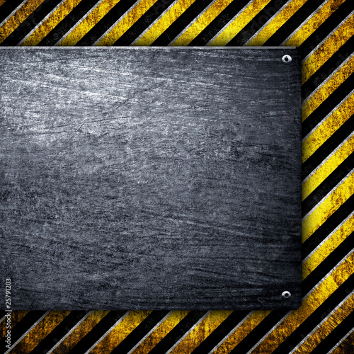 Wallpaper Mural iron plate on warning stripe Torontodigital.ca