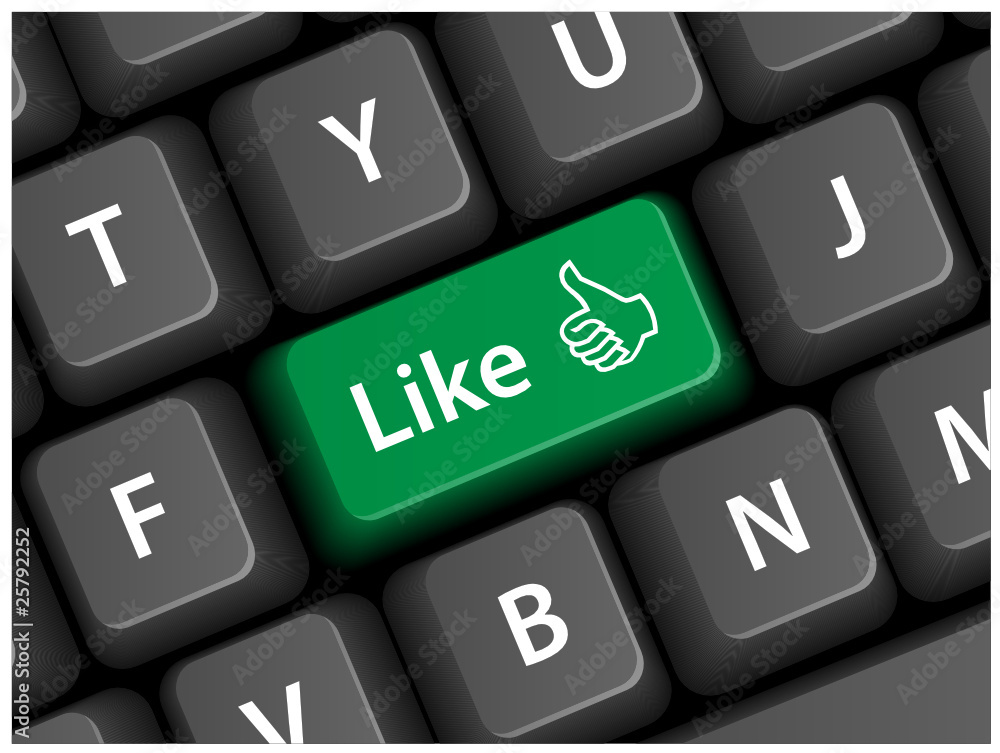 LIKE Key on Keyboard (buzz social network share positive button) LIKE Key on Keyboard (buzz social network share positive button)