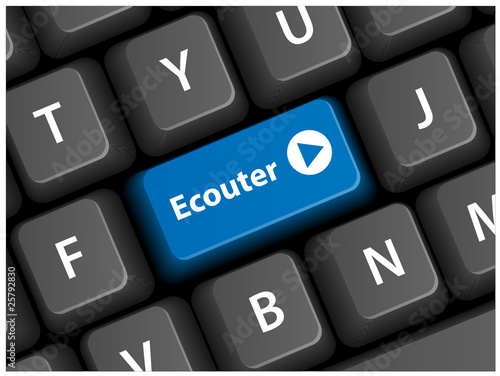 Touche ECOUTER sur Clavier (radio musique en direct bouton web)