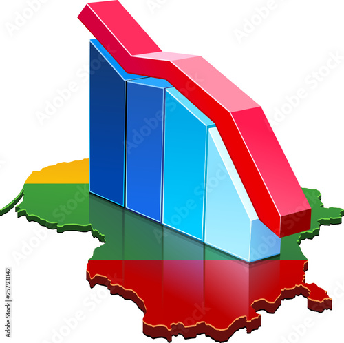 Statistiques de la Lituanie à la baisse (détouré)
