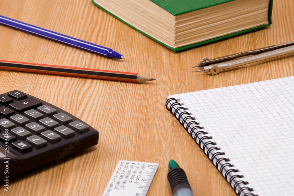 pens, pencil, ruler and book pens, pencil, ruler and book