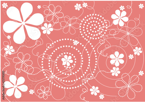 modern flowers - pink(soft) background