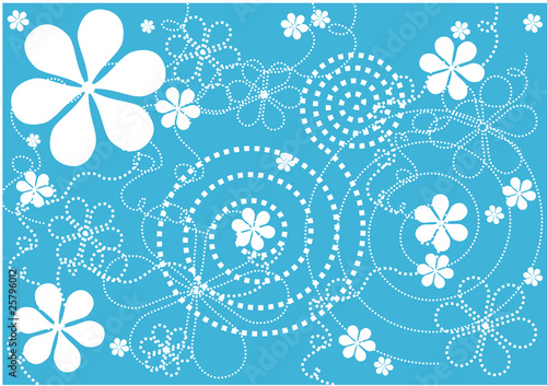 modern flowers - "soft-blue" background