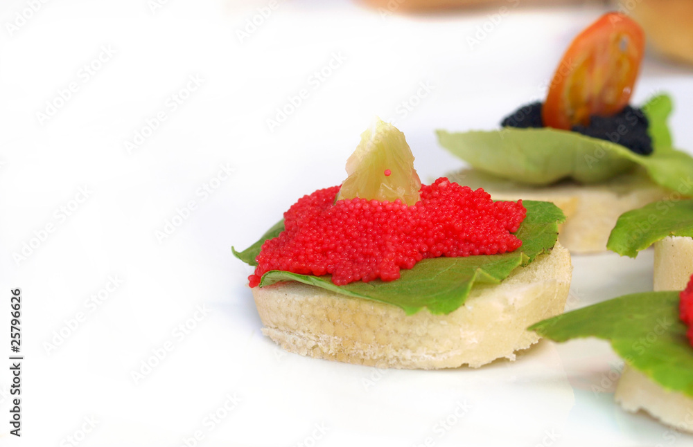 Delicious sandvich with caviar