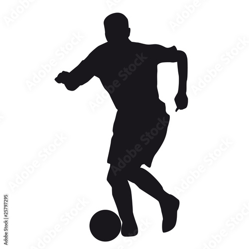 Silhouette footballeur en action