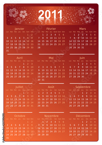 Calendrier 2011 (polices non vectorisées)