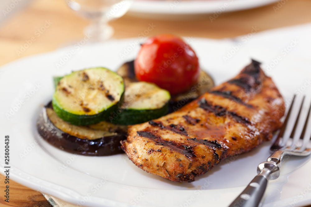 Grilled chicken breast and vegetables Grilled chicken breast and vegetables
