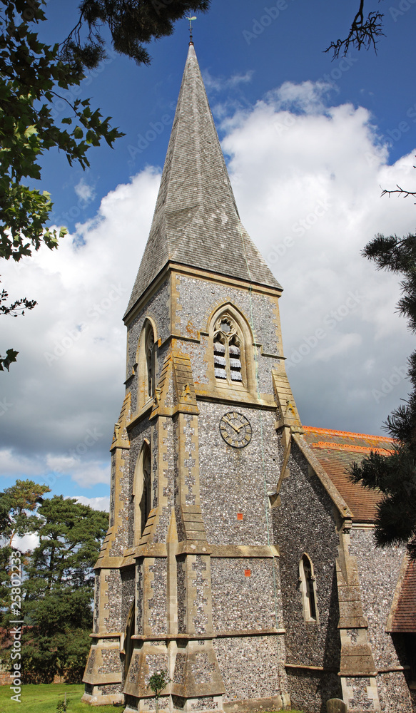 An English Village Church and Steeple
