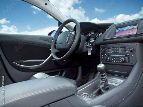 Modern car interior.