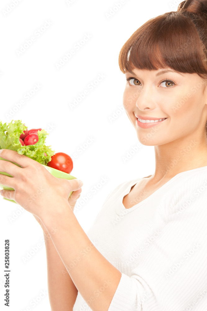 beautiful housewife with vegetables beautiful housewife with vegetables