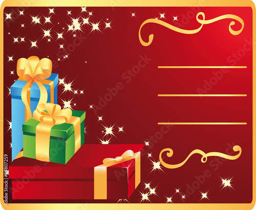 holiday card with presents