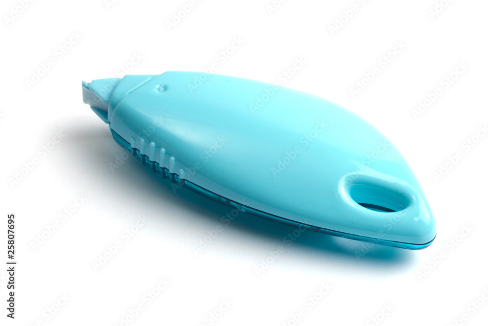 Blue correction tape isolated on white Blue correction tape isolated on white