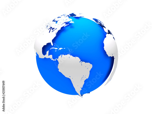 3D blue Earth