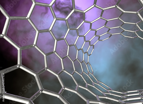 carbon nanotube structure on dark cloudy background