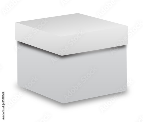 Closed box on white background