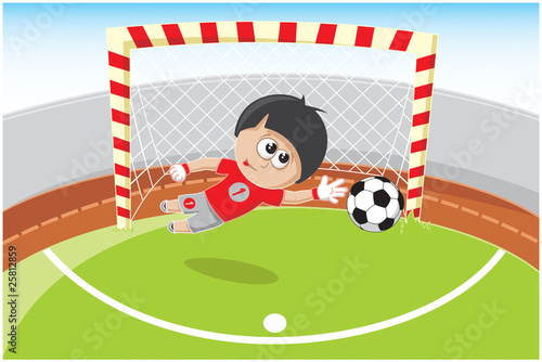 Soccer goalkeeper catches the ball
