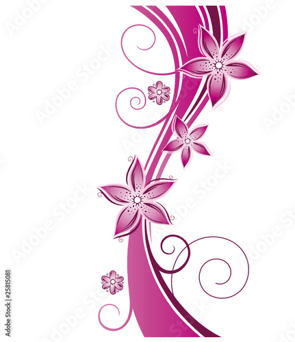 Blumen, Blüten, Ranke, floral, filigran, abstrakt, pink