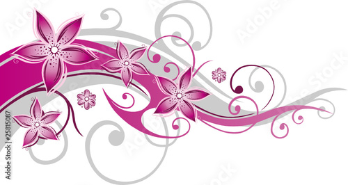 Blumen, Blüten, Ranke, floral, filigran, abstrakt, pink