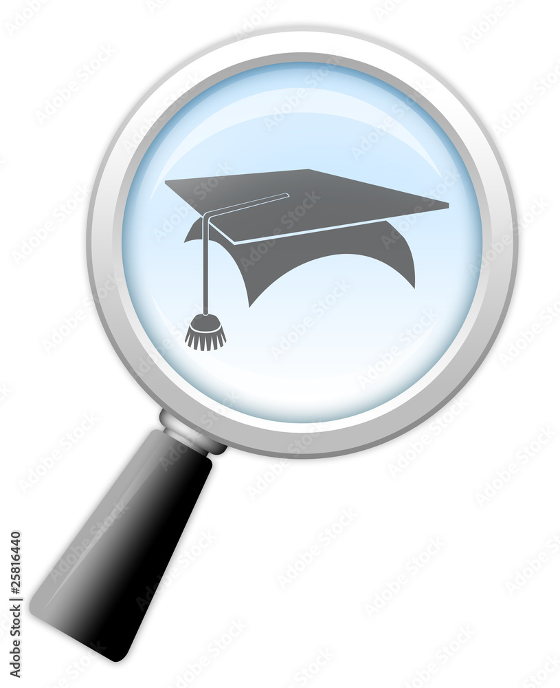 Fotografie Magnifying Glass Icon Education