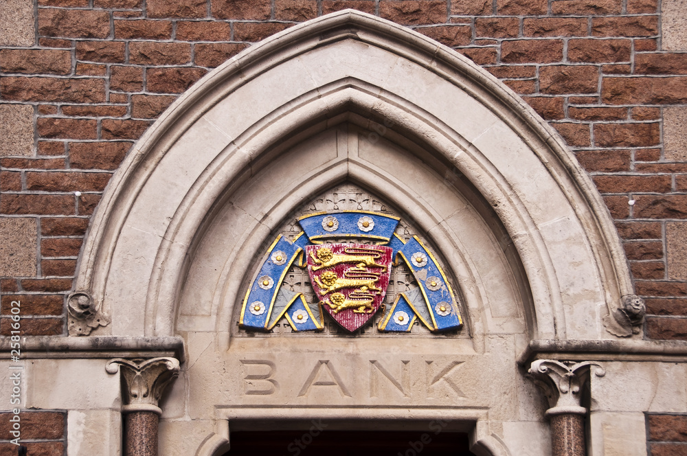 Obraz premium Old bank sign in Saint Helier - Jersey